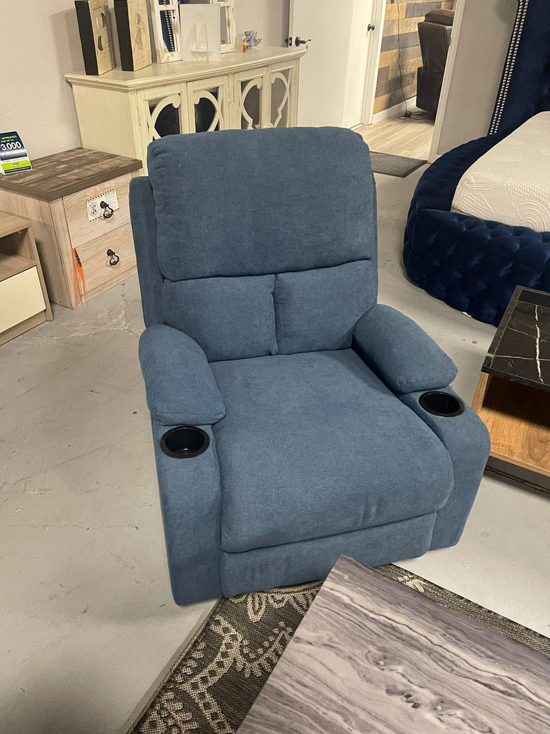 Rosia - Blue Velvet -  Manual Recliner - Ornate Home