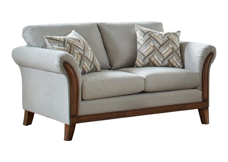 Roxanne - Platinum - Stationary Loveseat - Ornate Home