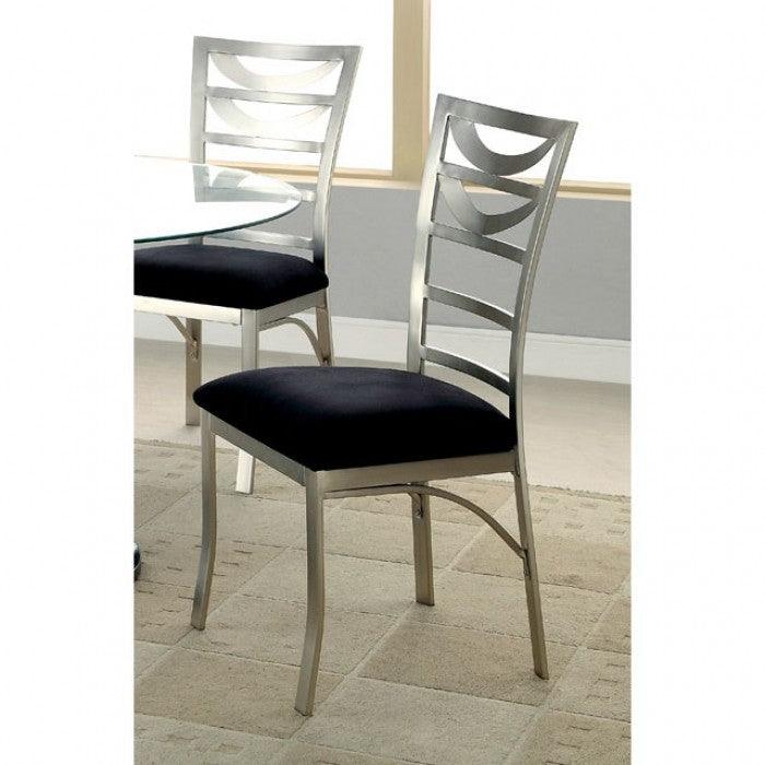 Roxo - Silver & Black - 5pc Dining Set - Ornate Home