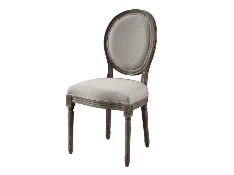 Ruby Linen & Rustic Gray Oak Side Chair - Ornate Home