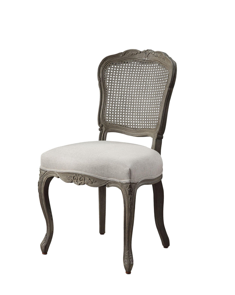 Ruby Linen & Rustic Gray Oak Side Chair - Ornate Home