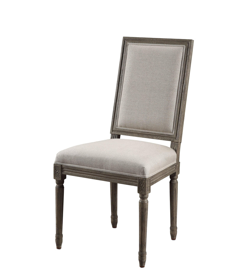 Ruby Linen & Rustic Gray Oak Side Chair - Ornate Home