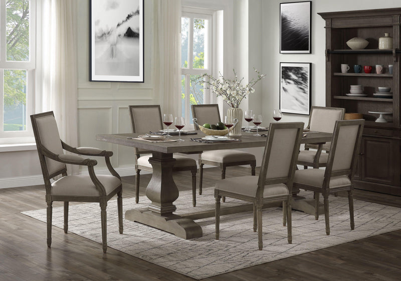 Ruby Rustic Gray Oak Dining Table - Ornate Home