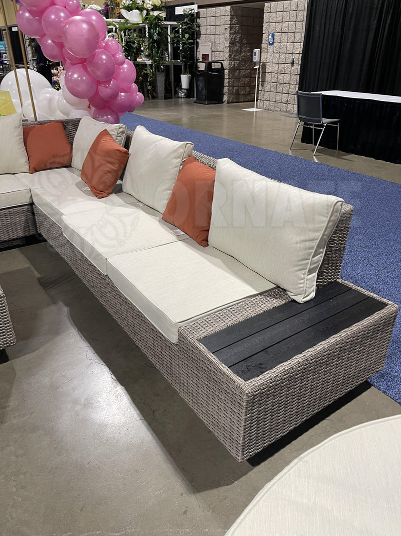 [DECEMBER SPECIAL] Salena - Beige & Gray - Patio Sectional Sofa w/ Cocktail Table - 5pc Set - Ornate Home