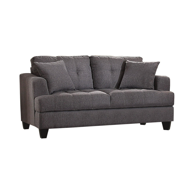 Samuel - Charcoal - Stationary Loveseat - Ornate Home