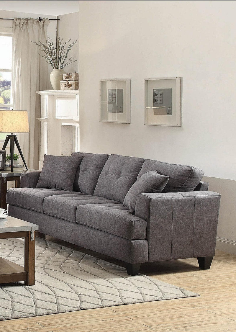 Samuel - Charcoal - Stationary Loveseat - Ornate Home