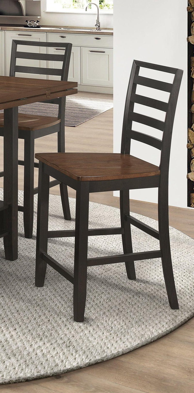 Sanford - Cinnamon & Espresso - Ladder Back Counter Height Stools  (Set Of 2) - Ornate Home