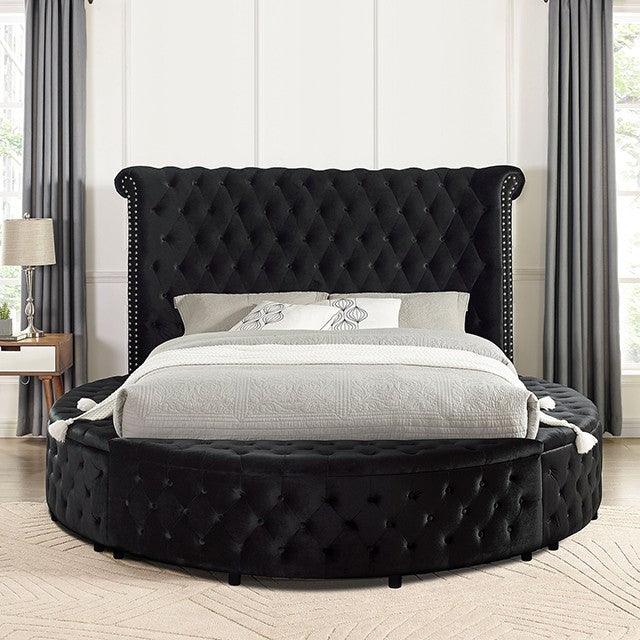 Sansom - Black - Queen Storage Bed - Ornate Home