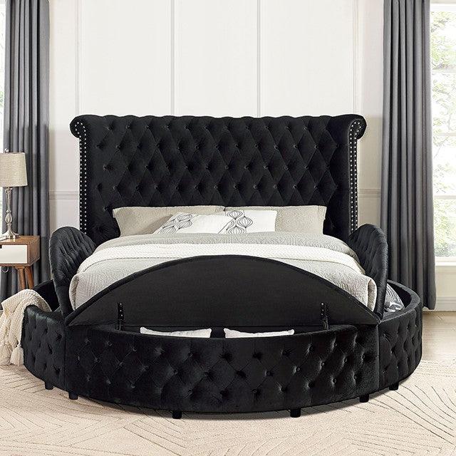 Sansom - Black - Queen Storage Bed - Ornate Home