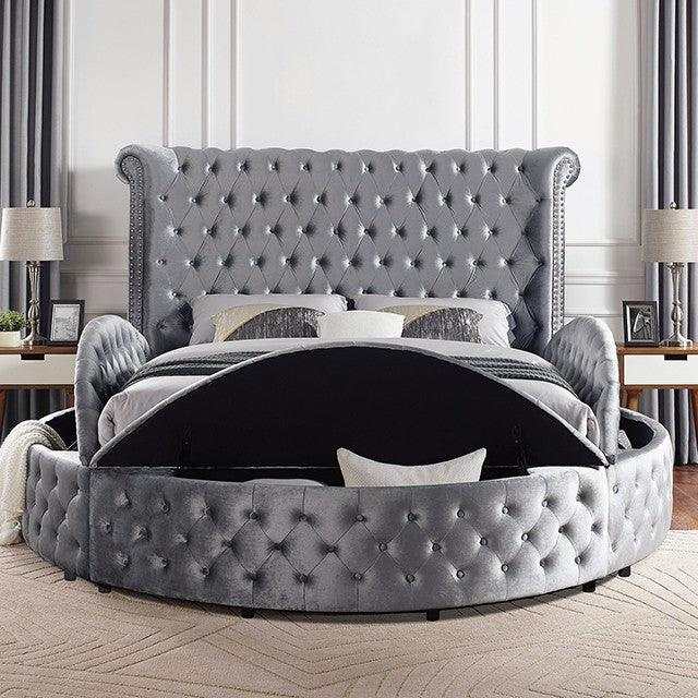 Sansom - Gray - Queen Storage Bed - Ornate Home