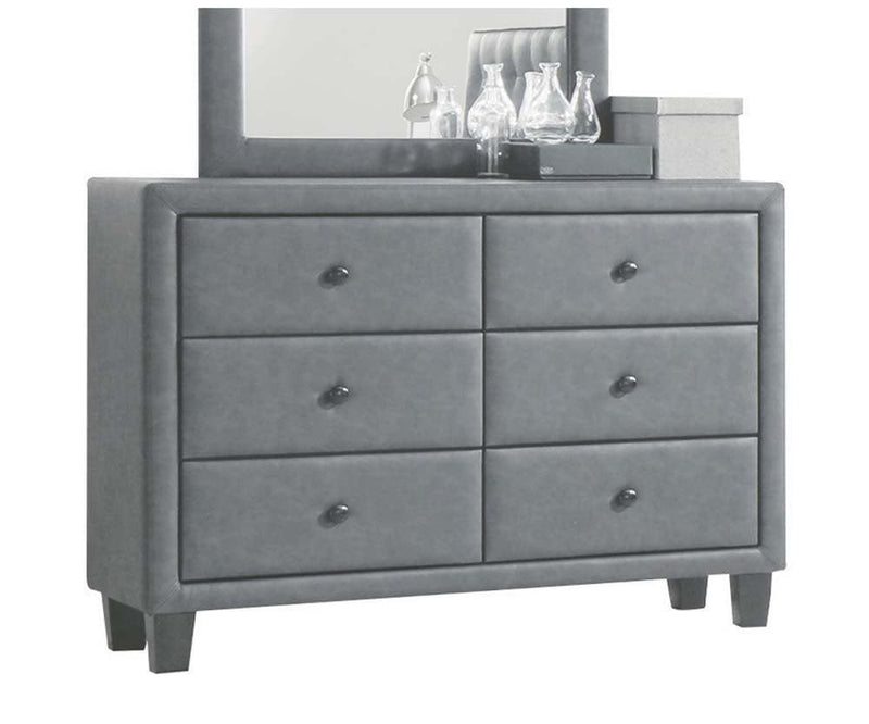 Saveria 2-Tone Gray PU Dresser - Ornate Home