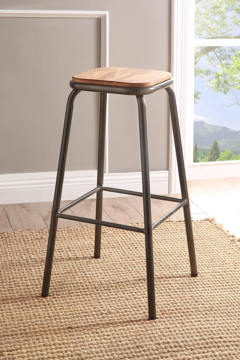 Scarus Natural & Gunmetal Bar Stool - Ornate Home