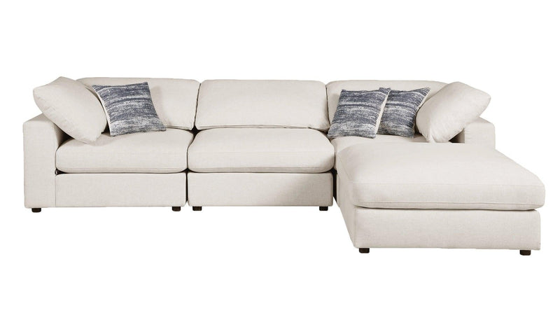 Serene - Beige - 4pc Modular  L Shape Sectional - Ornate Home