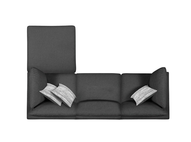 Serene - Charcoal - 4pc Modular  L Shape Sectional - Ornate Home