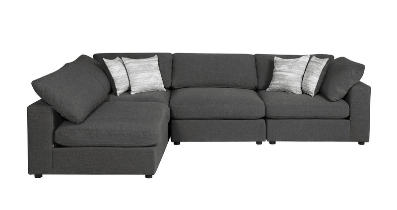 Serene - Charcoal - 4pc Modular Sectional - Ornate Home