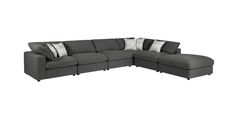 Serene - Charcoal - 6pc Modular Sectional - Ornate Home