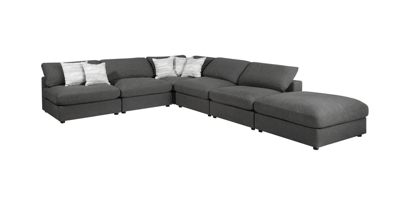 Serene - Charcoal - 6pc Modular Sectional - Ornate Home