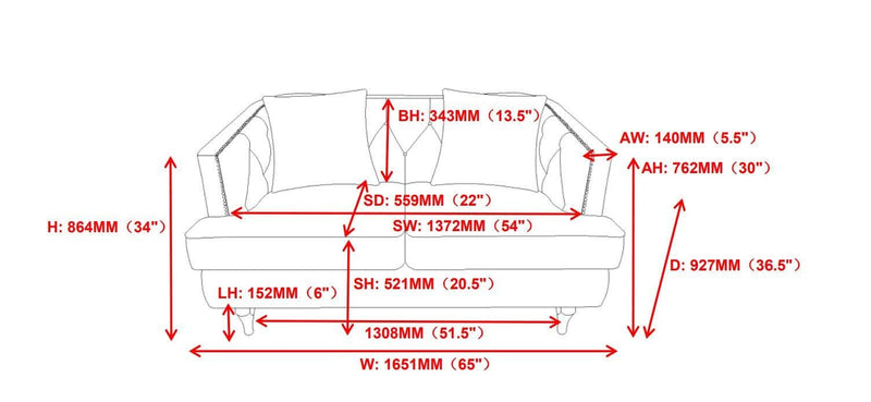 Shelby - Grey & Brown- Stationary Loveseat - Ornate Home