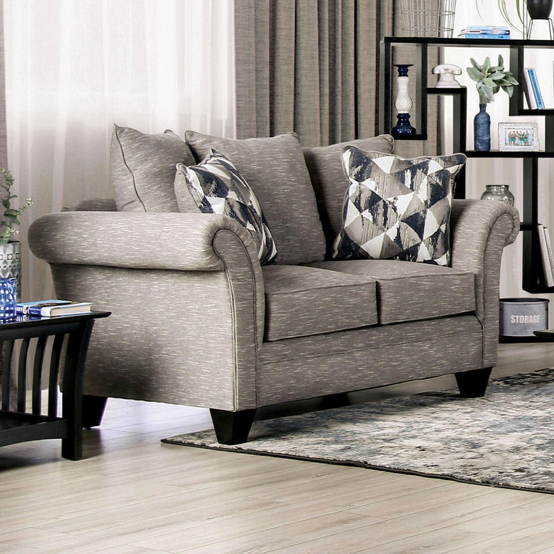 Shelly - Gray - Stationary Sofa & Loveseat - 2pc - Ornate Home