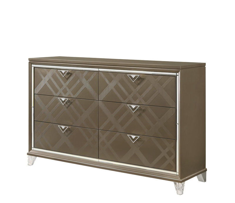 Skylar Dark Champagne Dresser - Ornate Home