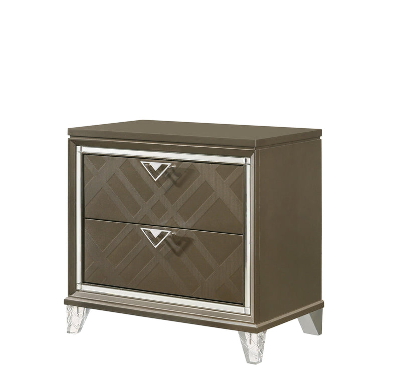 Skylar Dark Champagne Nightstand - Ornate Home