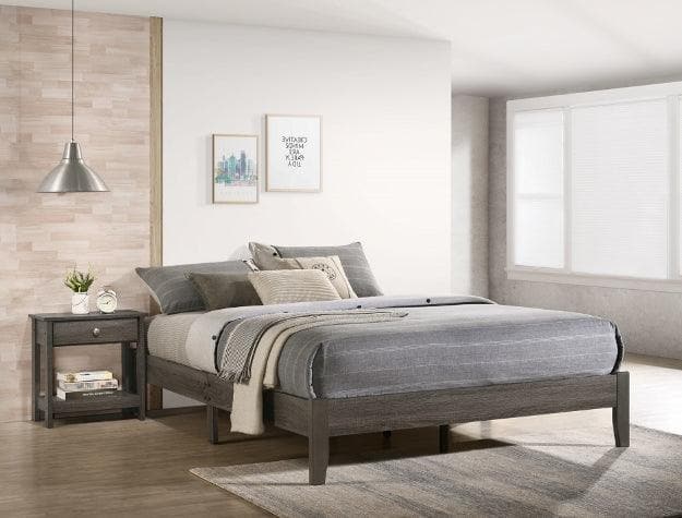 Skyler Gray Platform Bed - Ornate Home