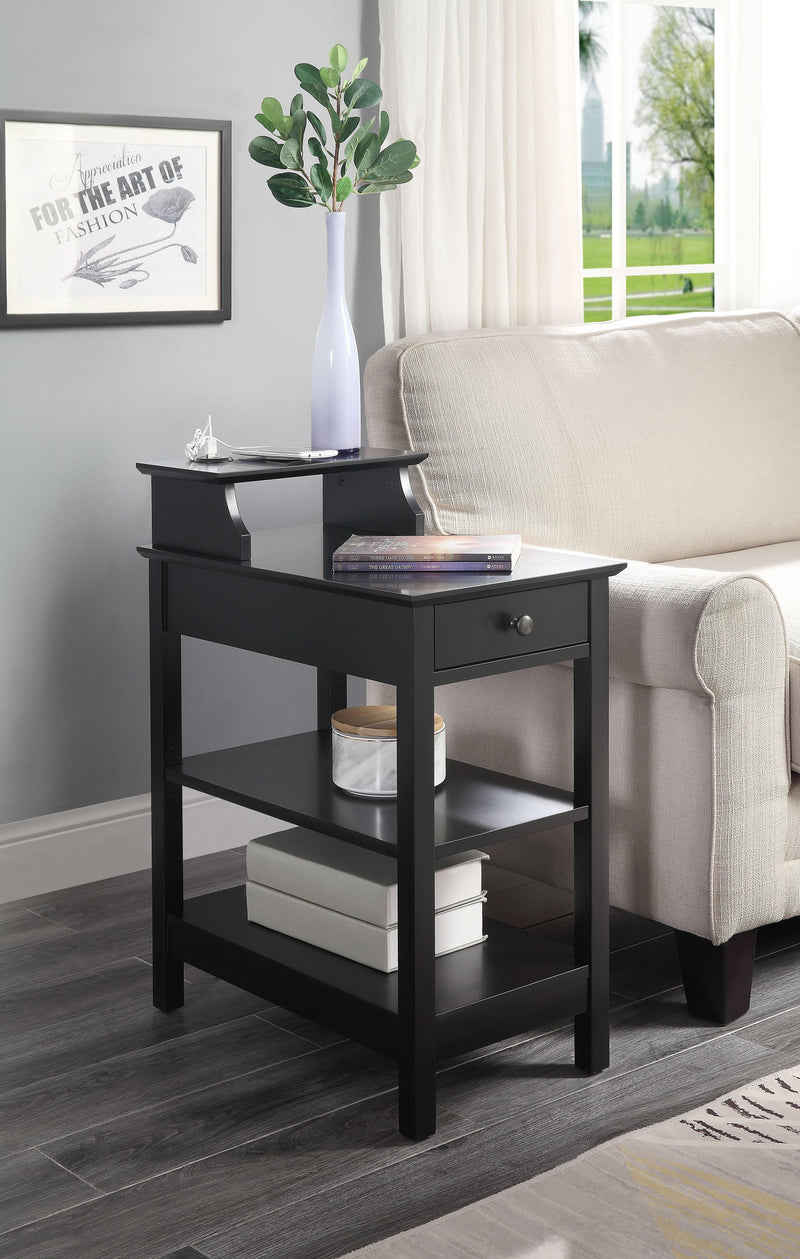 Slayer Black Side Table (USB Charging Dock) - Ornate Home