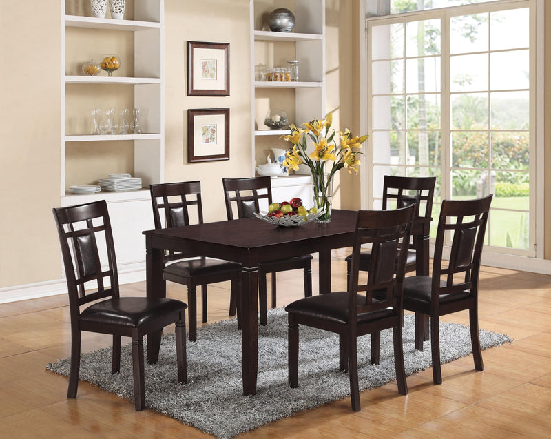 Sonata Espresso & Espresso PU Dining Set (7Pc Pk) - Ornate Home