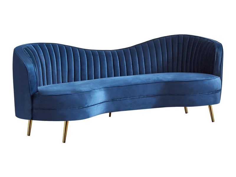 Sophia - Blue & Gold - Stationary Sofa - Ornate Home