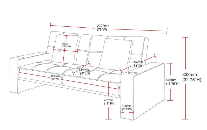 Spears - Black - Sofa Bed - Ornate Home