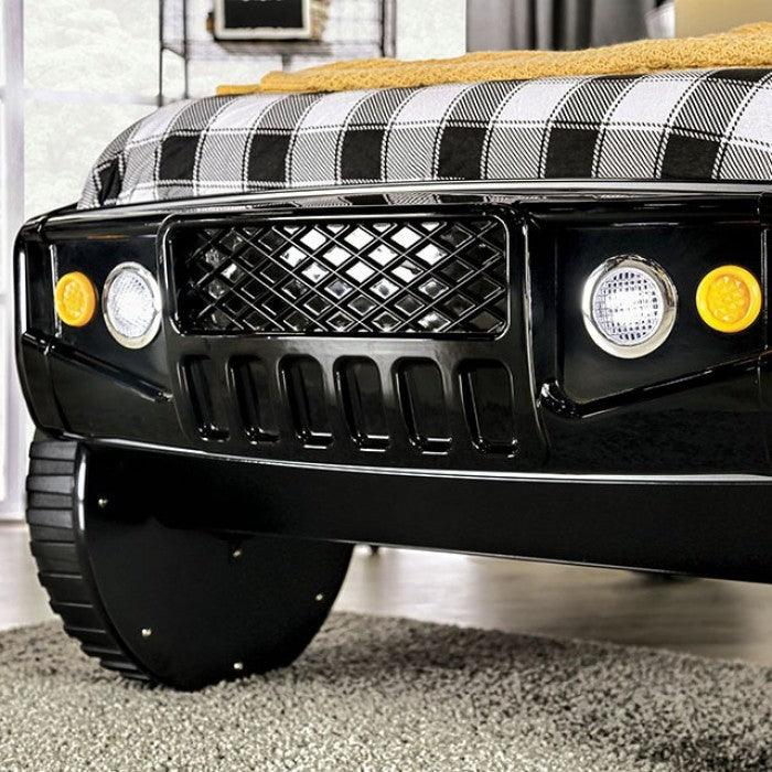 Speed Jump - Black Off-Road - Twin Car Bed w/ LED Headlights - Ornate Home