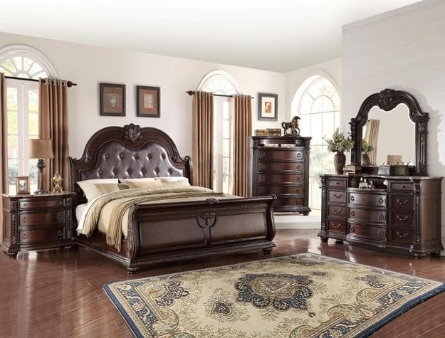 Stanley Cherry Brown Queen Sleigh Bed - Ornate Home