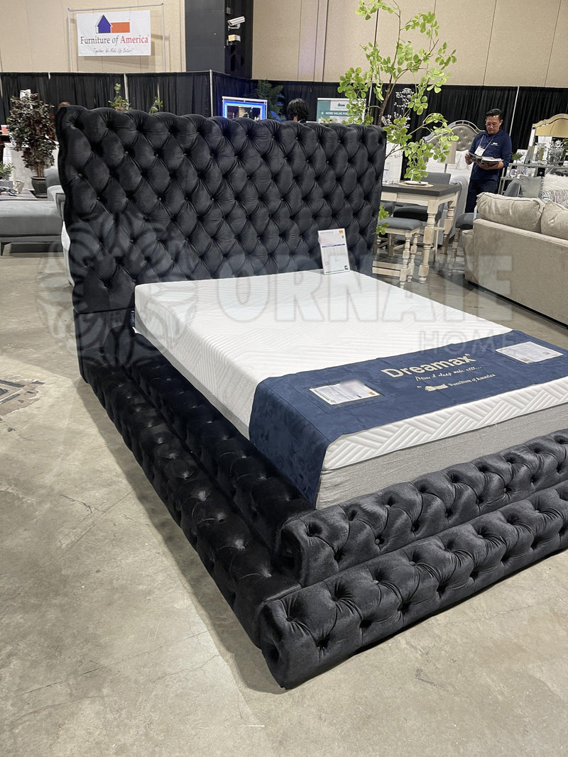 Stefania - Black - Platform Bed - Ornate Home