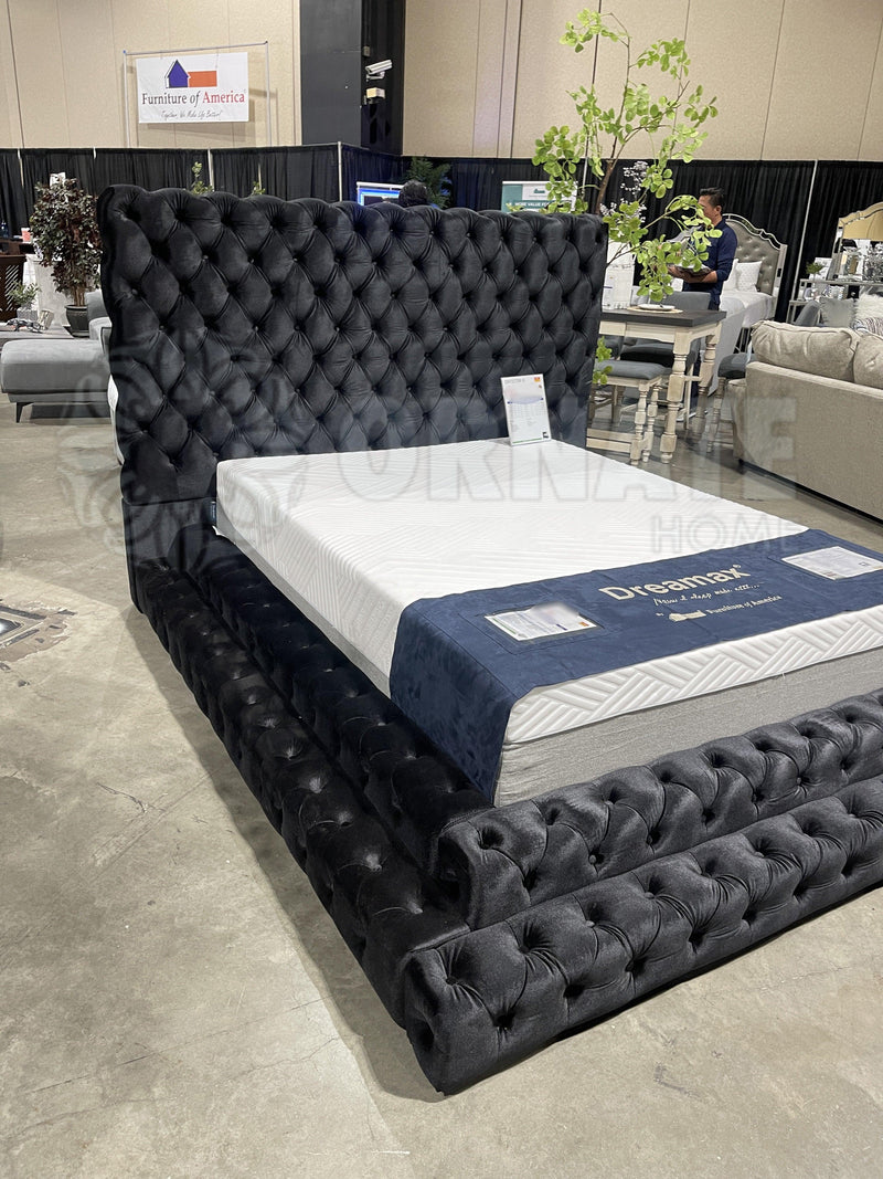 Stefania - Black - Platform Bed - Ornate Home