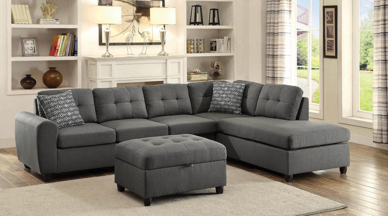 Stonenesse - Grey - Reversible L Shape Sectional Sofa - Ornate Home