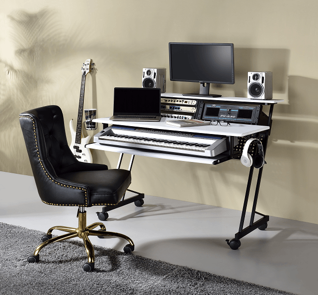 Suitor White & Black Computer Desk - Ornate Home