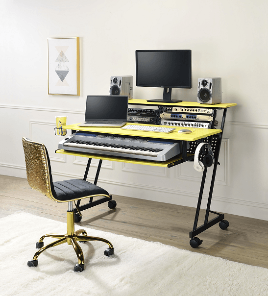 Suitor Yellow & Black Computer Desk - Ornate Home