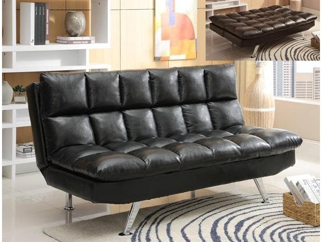 Sundown Black Adjustable Futon Sofa - Ornate Home