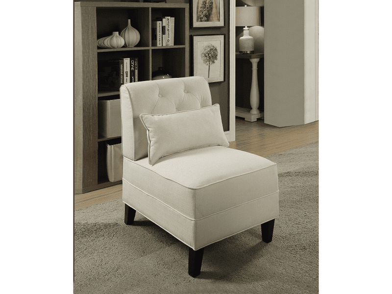 Susanna Cream Linen Accent Chair & Pillow - Ornate Home