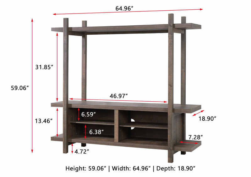 Tacoma Brown 65" Entertainment Center - Ornate Home