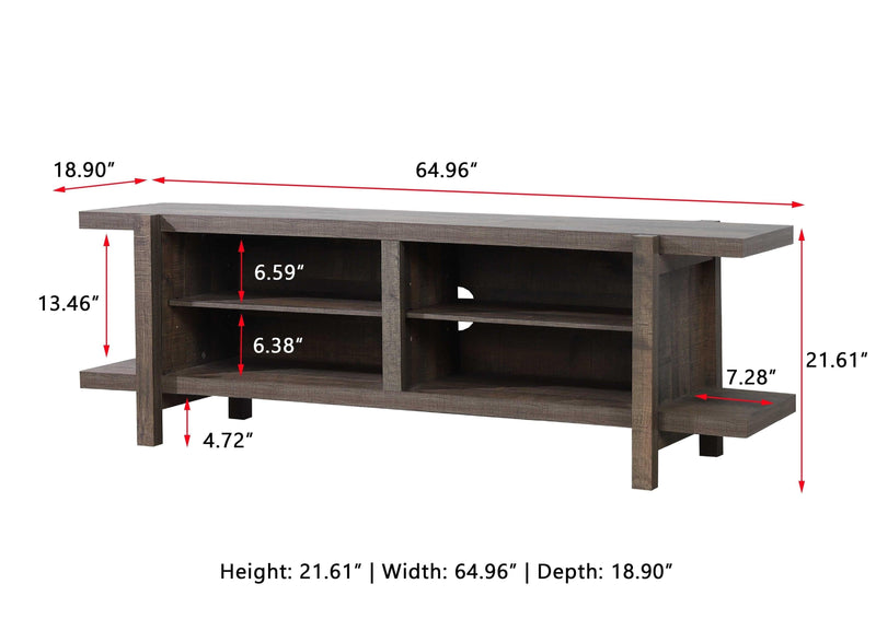 Tacoma Brown 65" TV Stand - Ornate Home