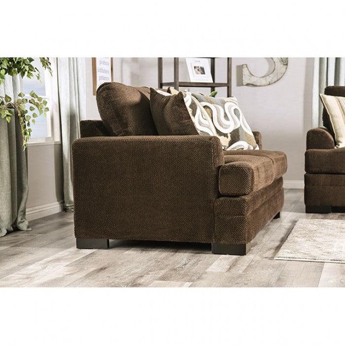 Taliyah -  Brown - Stationary Sofa & Loveseat - 2pc - Ornate Home