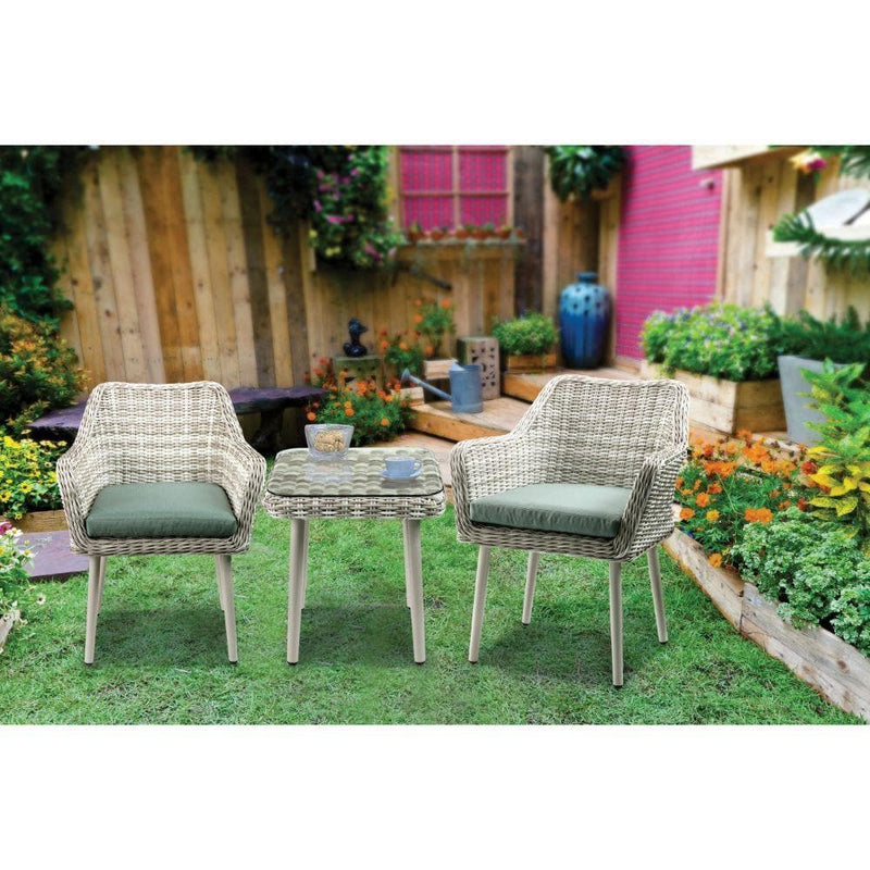 Tashay - Green & Beige - Patio Bistro Set - 3pc Set - Ornate Home