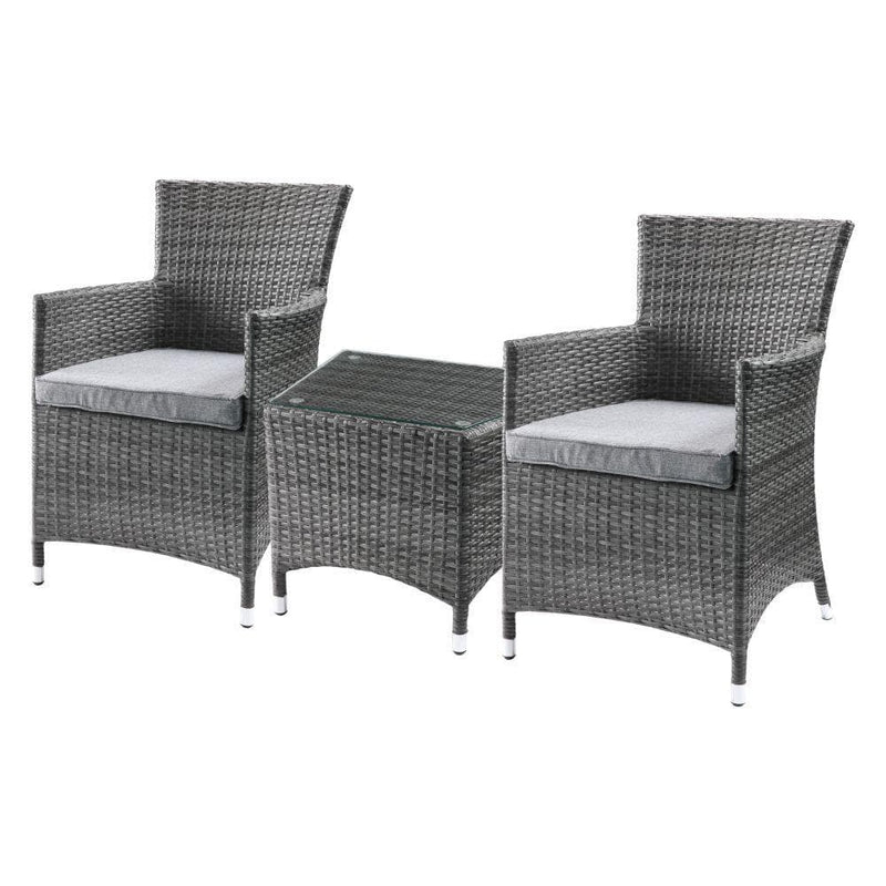 Tashelle - Gray - Patio Bistro Set - 3pc Set - Ornate Home