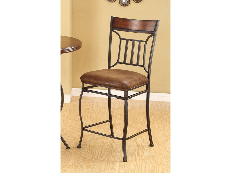 Tavio Fabric & Black w/Gold Brush Counter Height Chair - Ornate Home