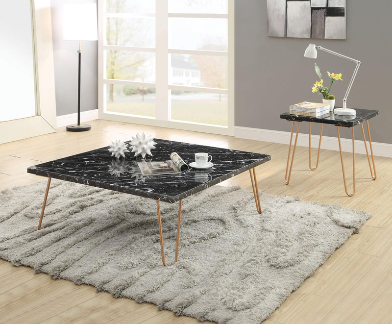 Telestis Black Marble & Gold Coffee Table - Ornate Home