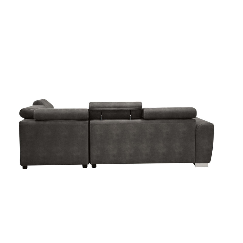 Thelma - Gray -  Sleeper Sectional Sofa w/ Storage Ottoman - Ornate Home