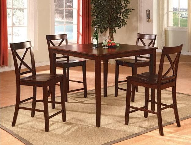 Theodore Espresso 5-Piece Counter Height Set - Ornate Home