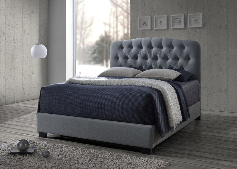 Tilda Light Gray Upholstered Bed - Ornate Home