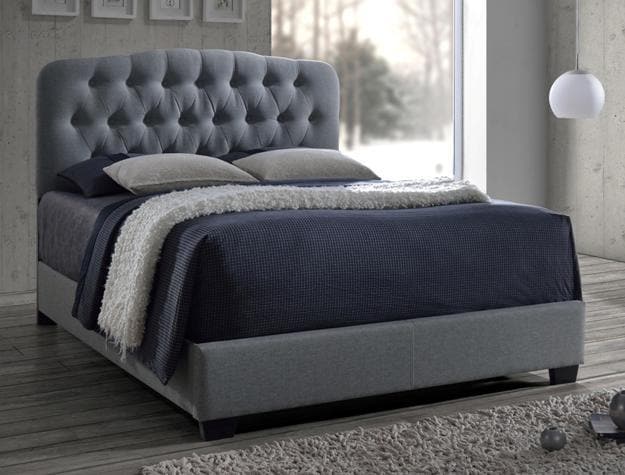 Tilda Light Gray Upholstered Bed - Ornate Home